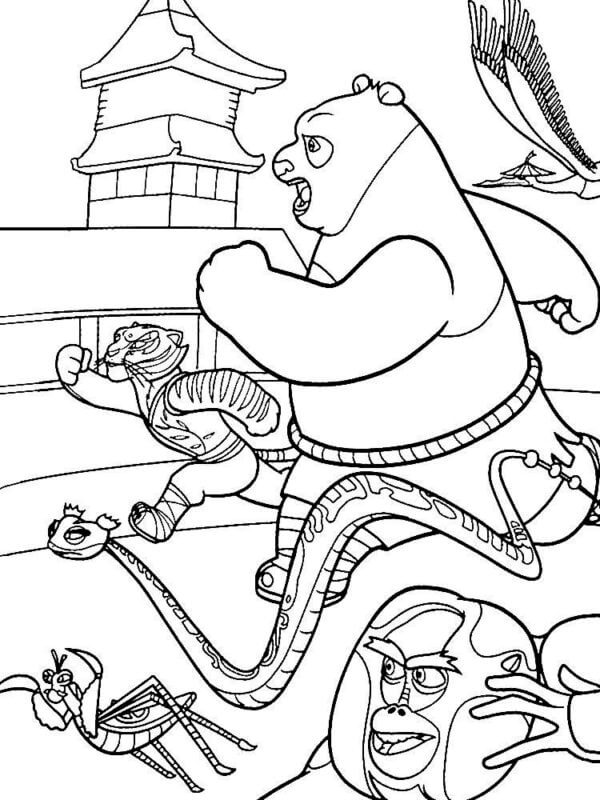 Po And Friends Running coloring page