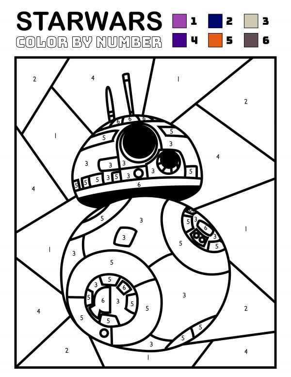 Robot in Baby Yoda Color By Number coloring page