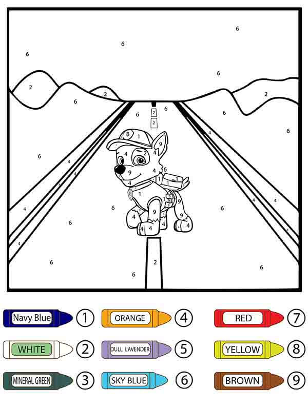 Rocky Color By Number coloring page