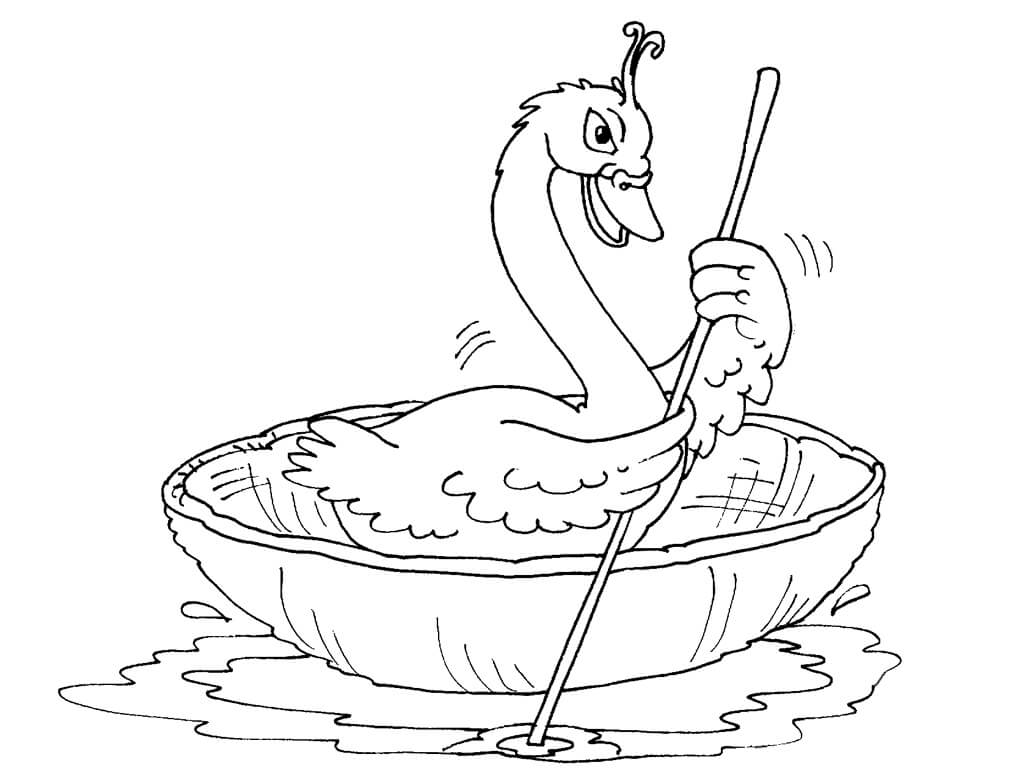 Sailing Swan coloring page