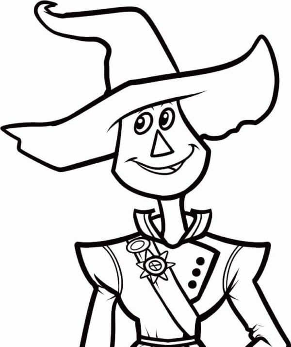 Scarecrow Dressed Up In Decent Clothes coloring page