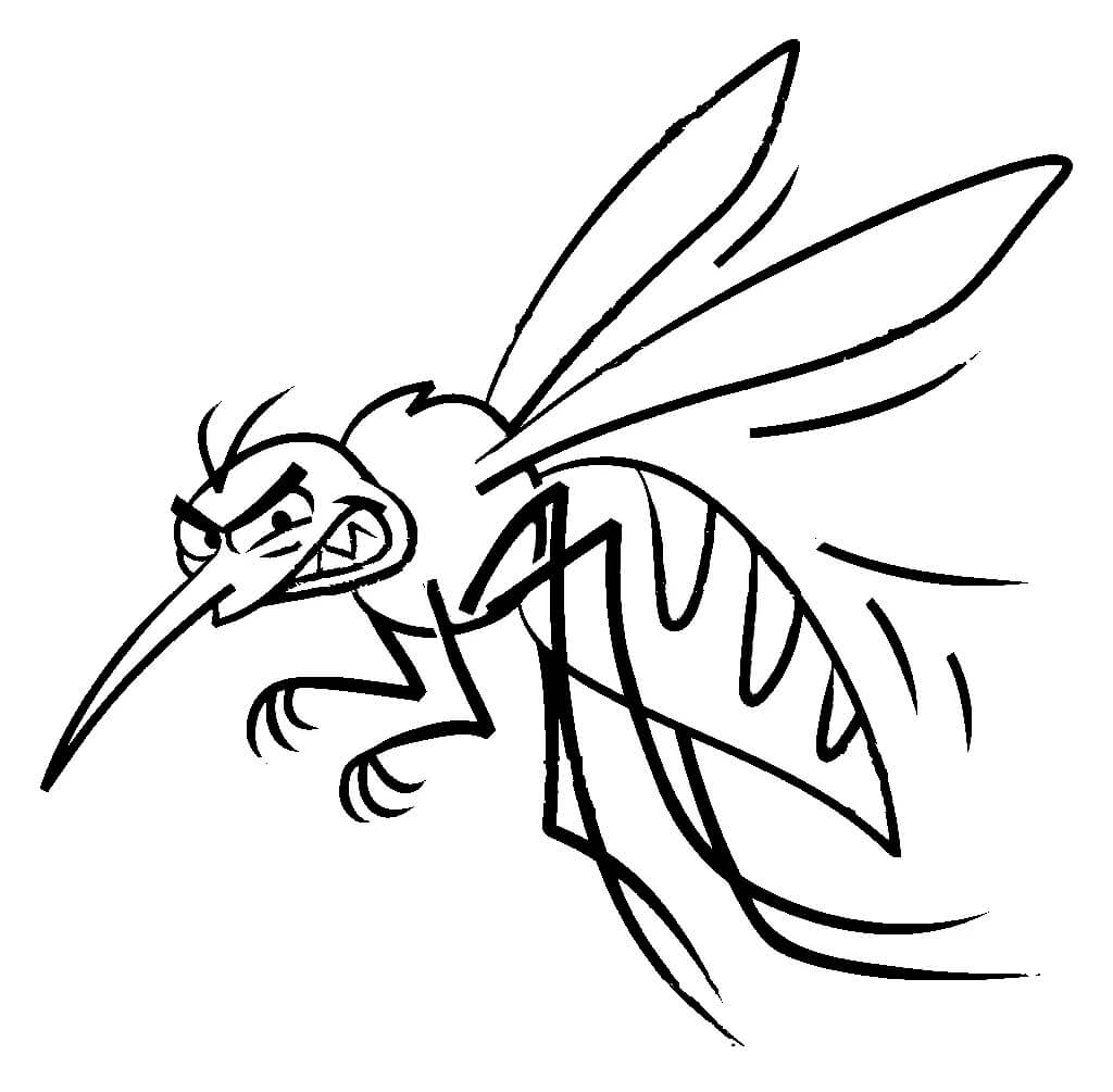 Scary Mosquito coloring page