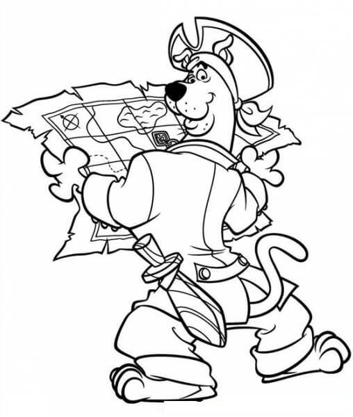 Scooby-Doo Reading Treasure Map coloring page