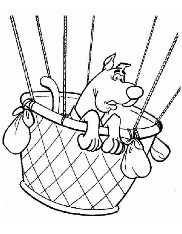 Scooby-Doo in Hot Air Balloon coloring page