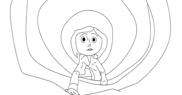 Simple Coraline Jones coloring page