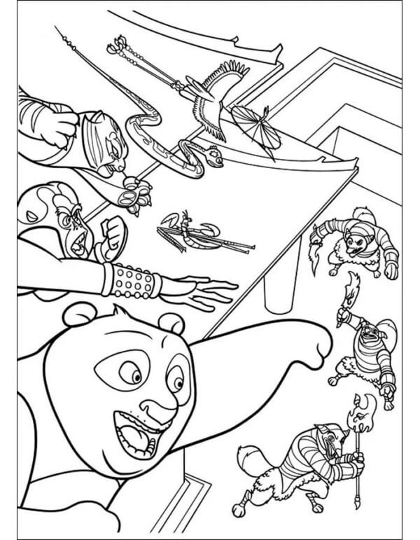 Simple Kung Fu Panda coloring page