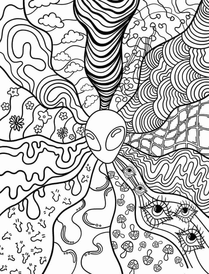 Simple Trippy coloring page