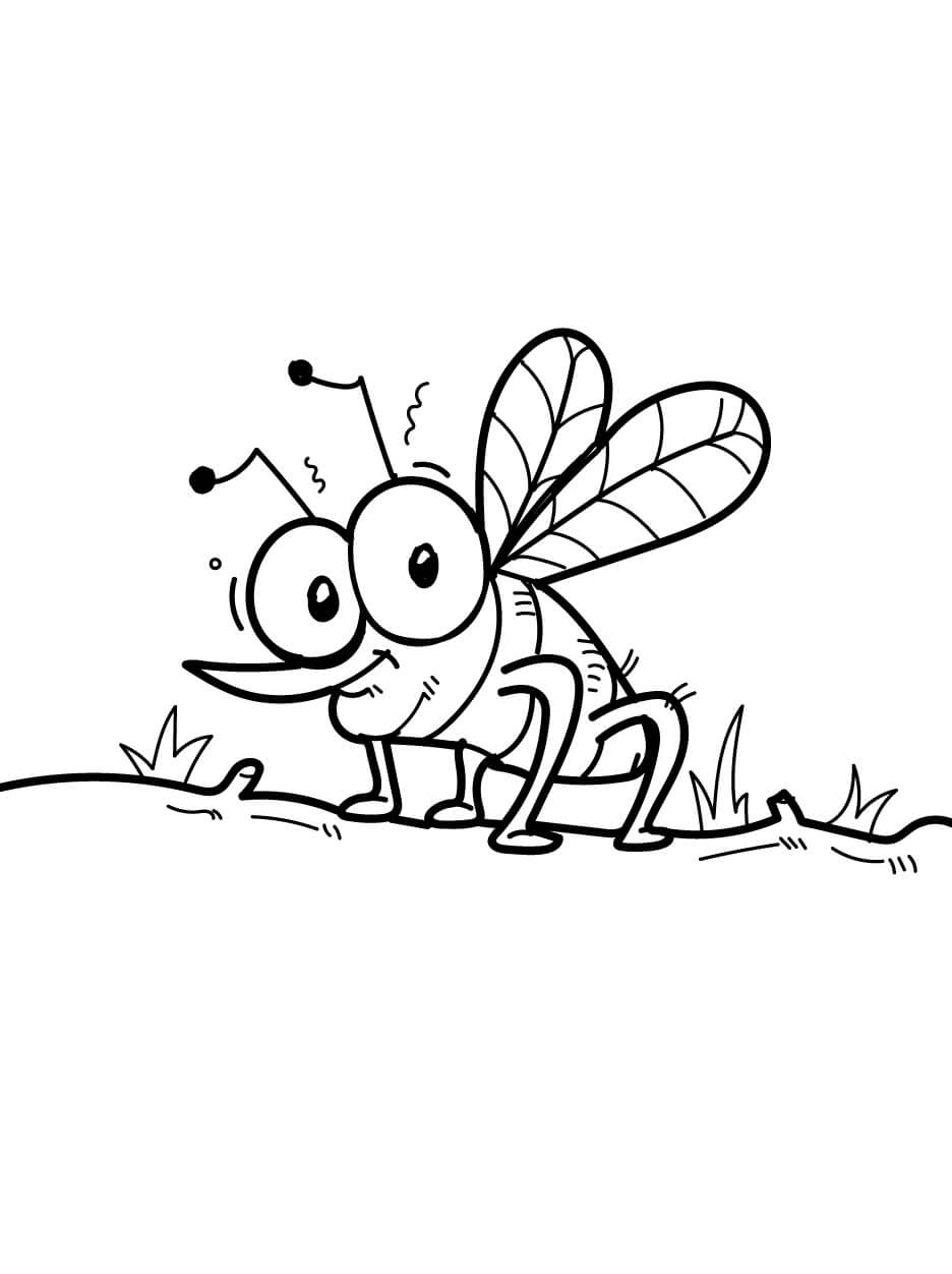 Smiles Mosquito Standing coloring page