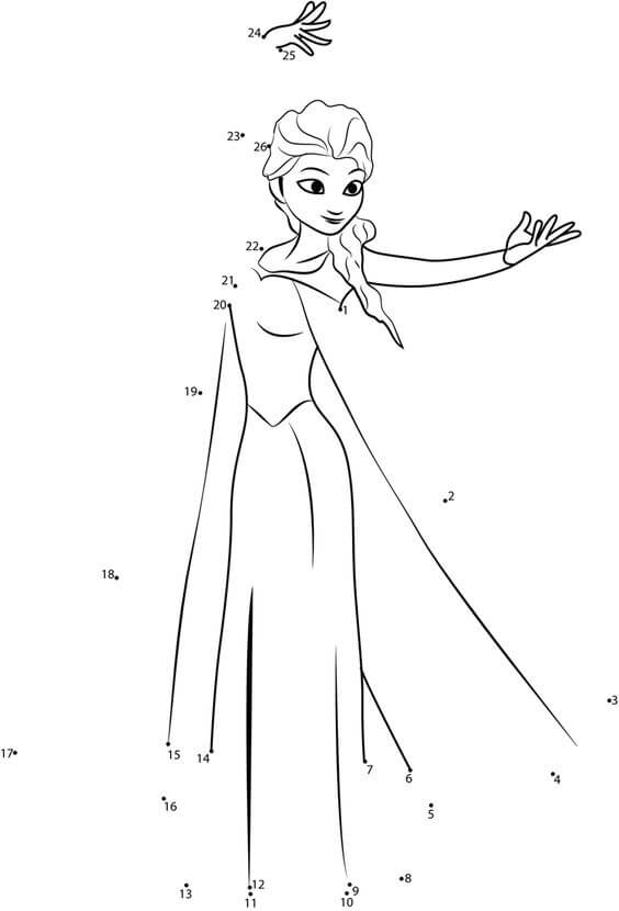 Smiling Elsa Color By Number coloring page