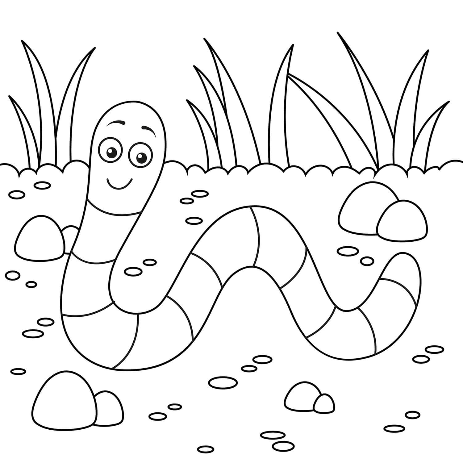 Smiling Worm coloring page - Download, Print or Color Online for Free