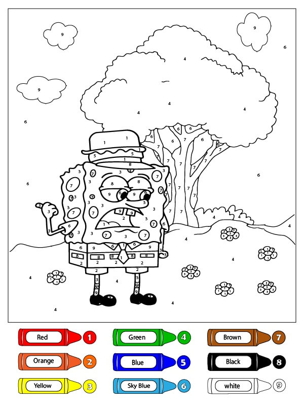 SpongeBob Outdoor Color by Number