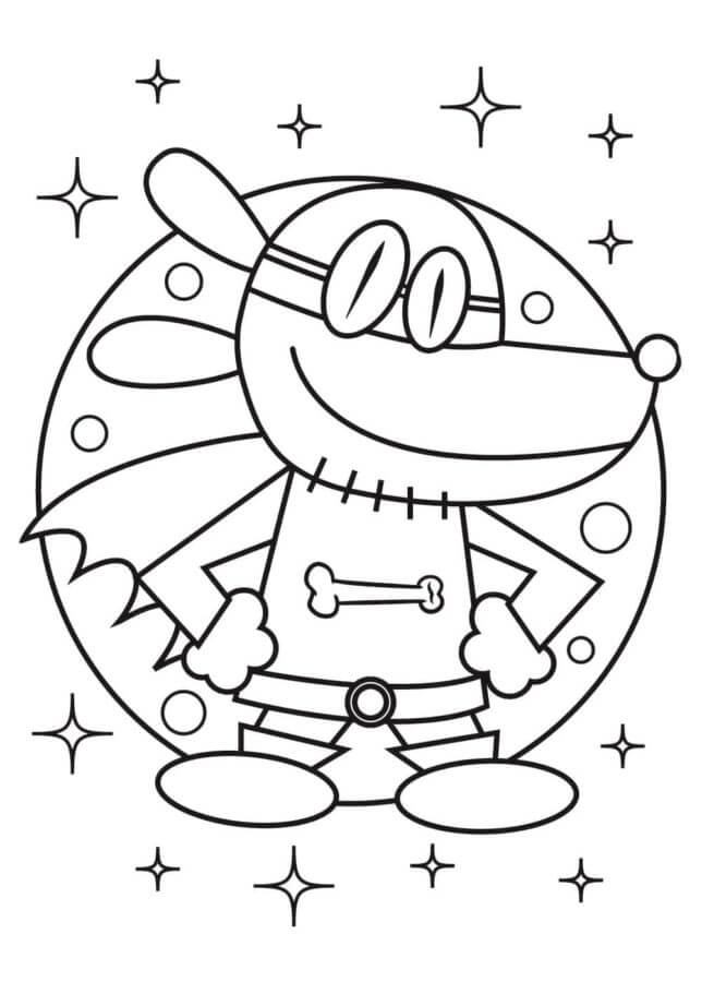 Super Dog Man On A Full Moon coloring page