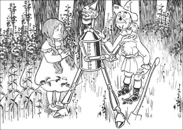 The Scarecrow And Ellie Comfort The Tin Woodman