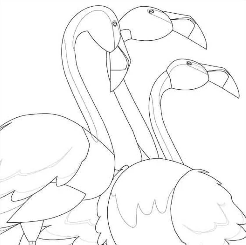 Three Swans coloring page