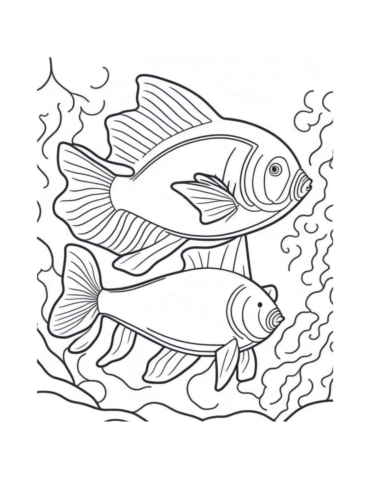 Two Rainbow Fishs coloring page - Download, Print or Color Online for Free