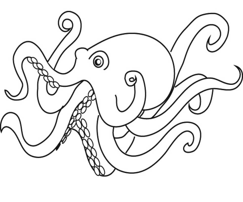 Very Easy Octopus coloring page