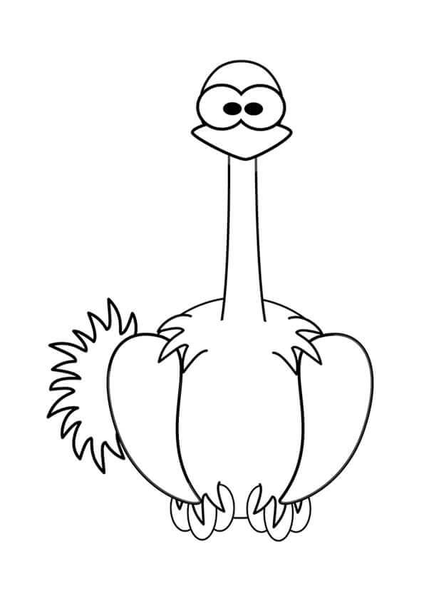 Very Easy Ostrich coloring page