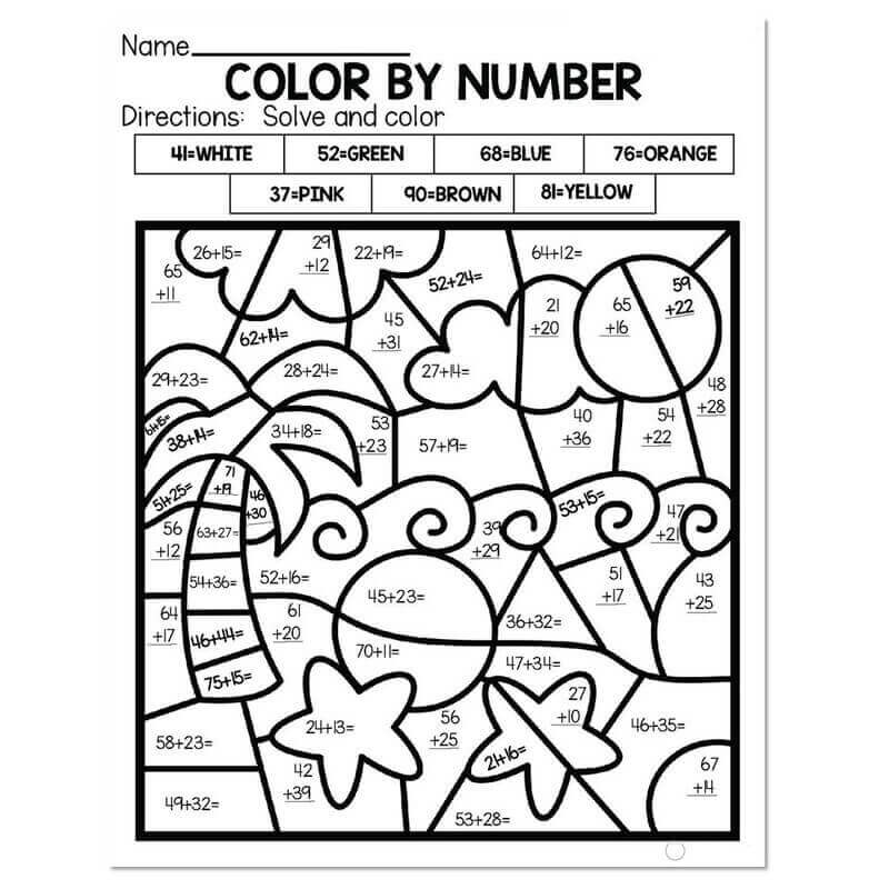 Very Easy Summer Color By Number coloring page - Download, Print or ...