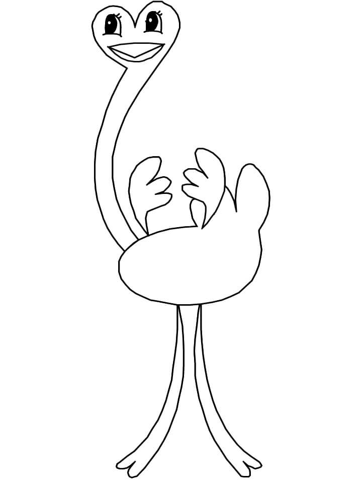 Very Normal Ostrich coloring page