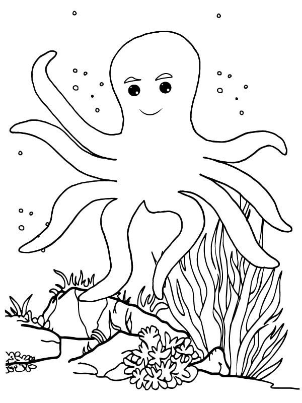 Wise Octopus coloring page