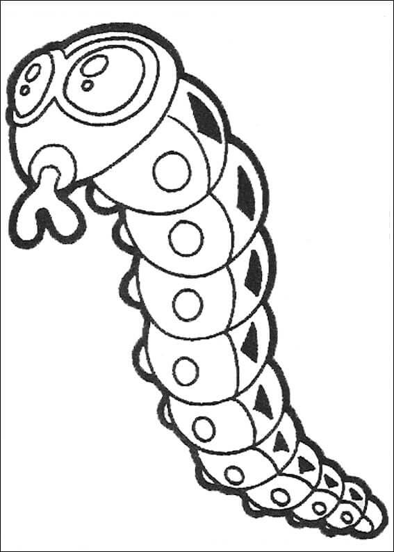 Yokomon Worm coloring page