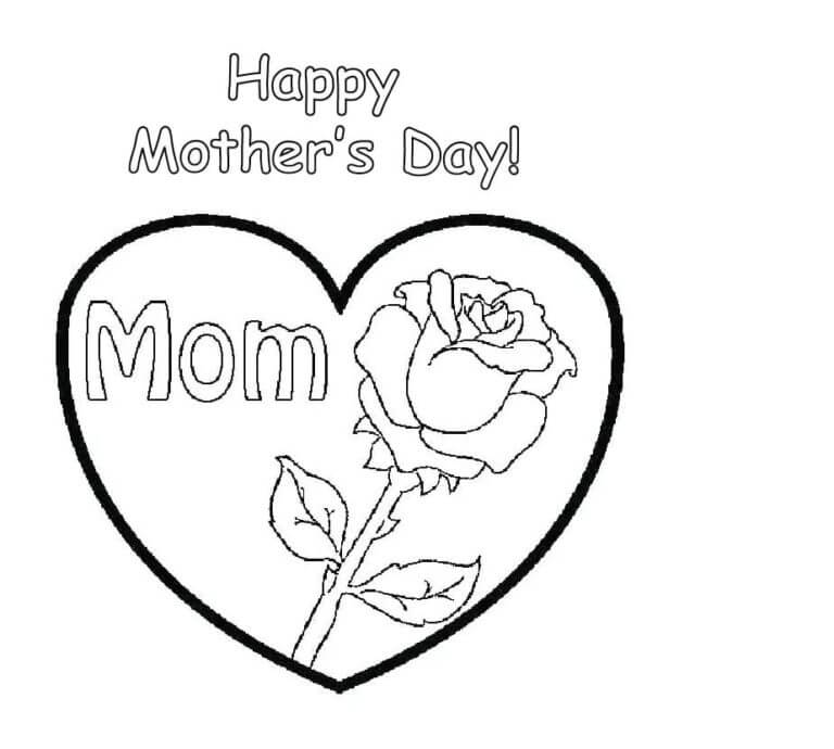 A Beautiful Rose For A Beautiful Mother coloring page