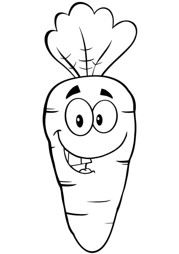 A Cartoon Carrot coloring page