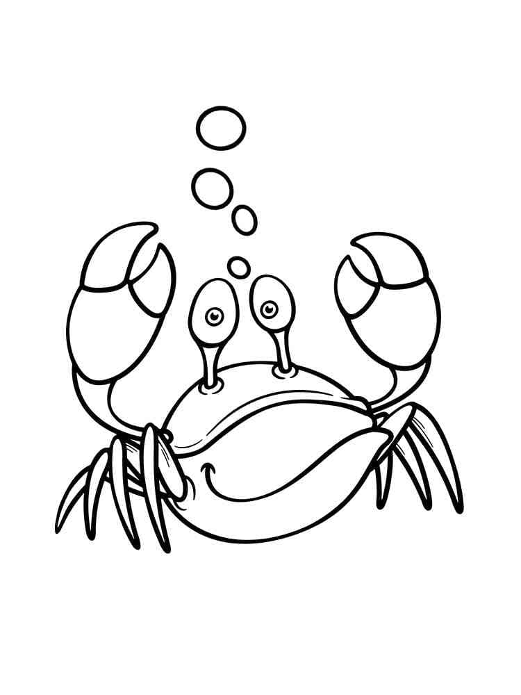 A Cartoon Crab coloring page