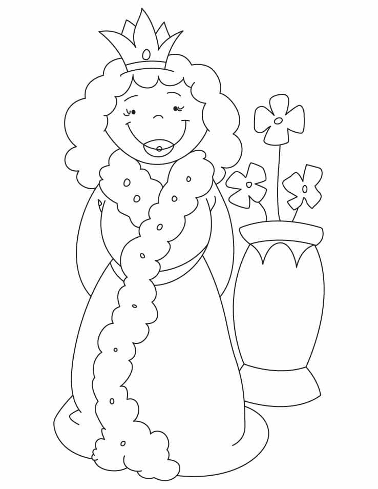 A Cartoon Queen coloring page