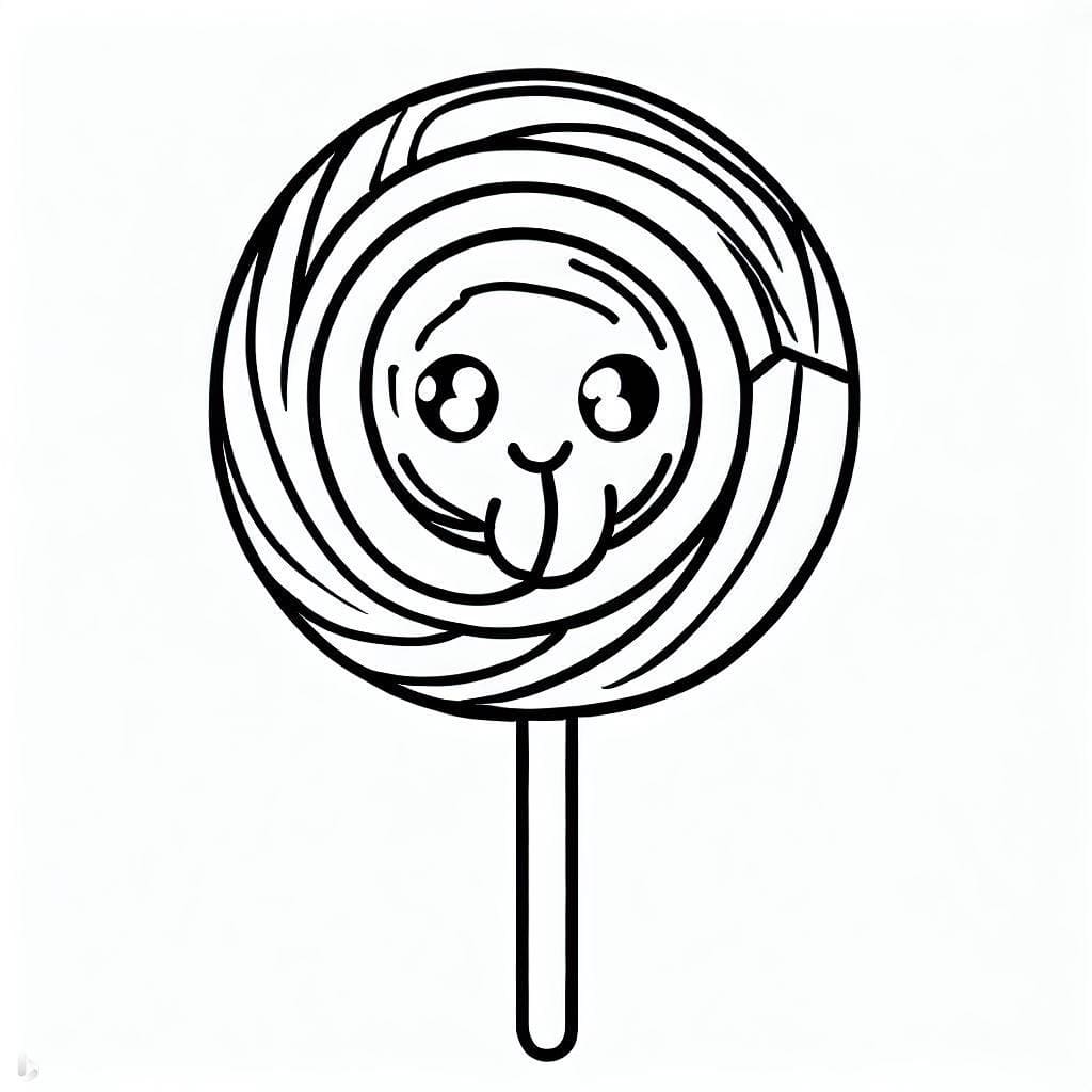 A Cute Lollipop coloring page - Download, Print or Color Online for Free