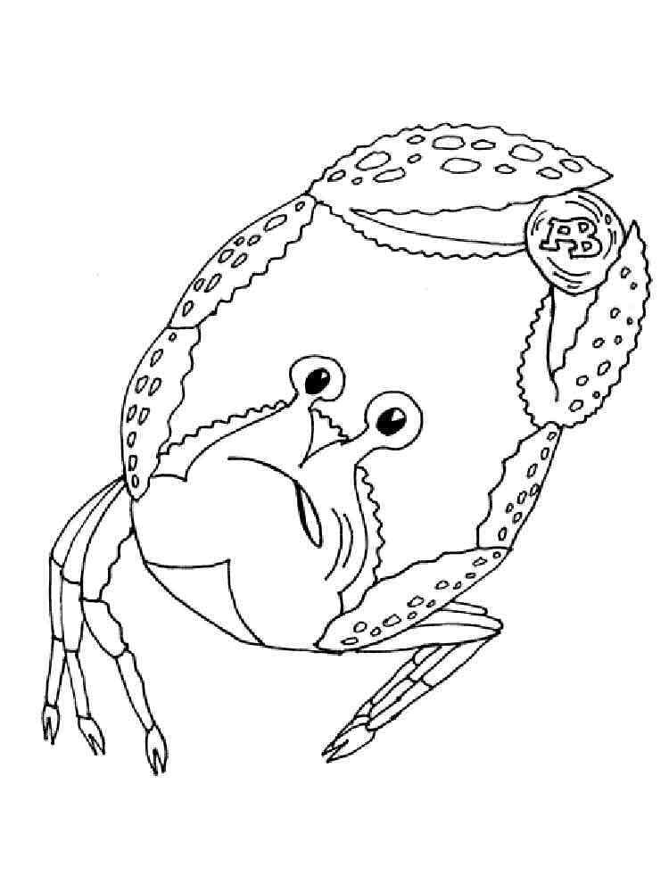 A Funny Crab coloring page