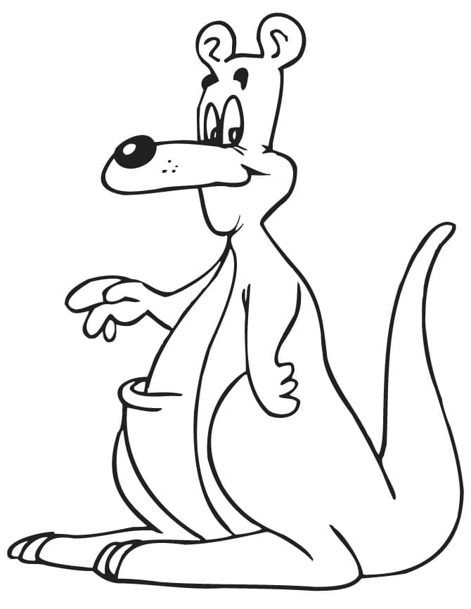 A Funny Kangaroo coloring page