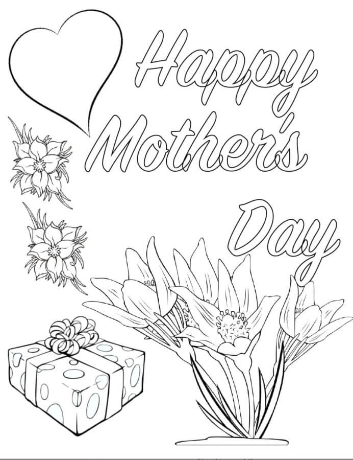 A Gift In The Form Of A Postcard For Mom coloring page