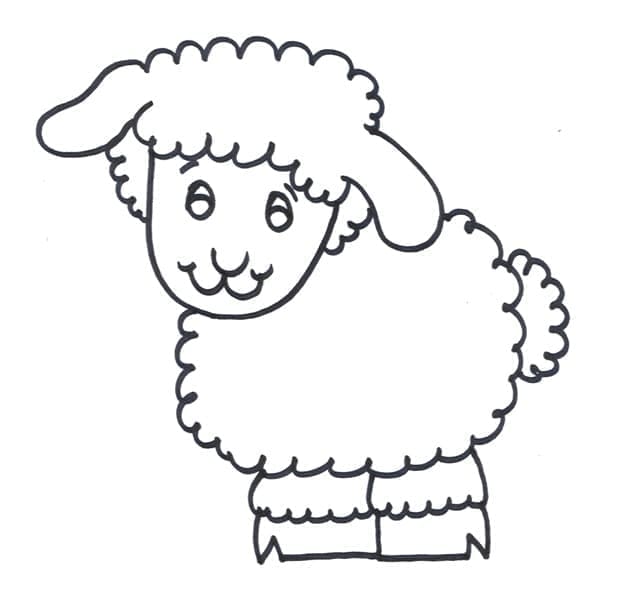 A Happy Lamb coloring page