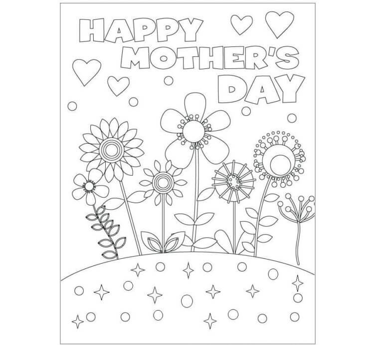 A Meadow Of Flowers For A Beloved Mother coloring page