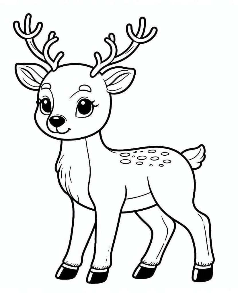 A Pretty Reindeer coloring page