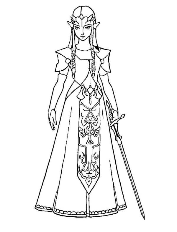 A Warrior And Brave Girl of Royal Blood coloring page