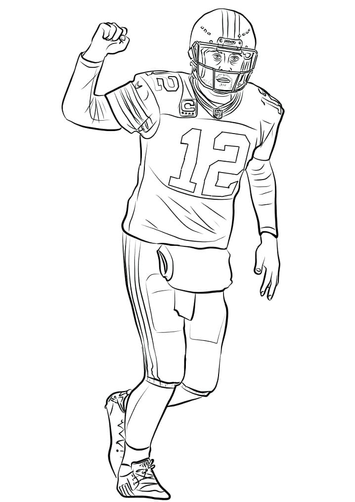 Aaron Rodgers American Football Player coloring page - Download, Print ...
