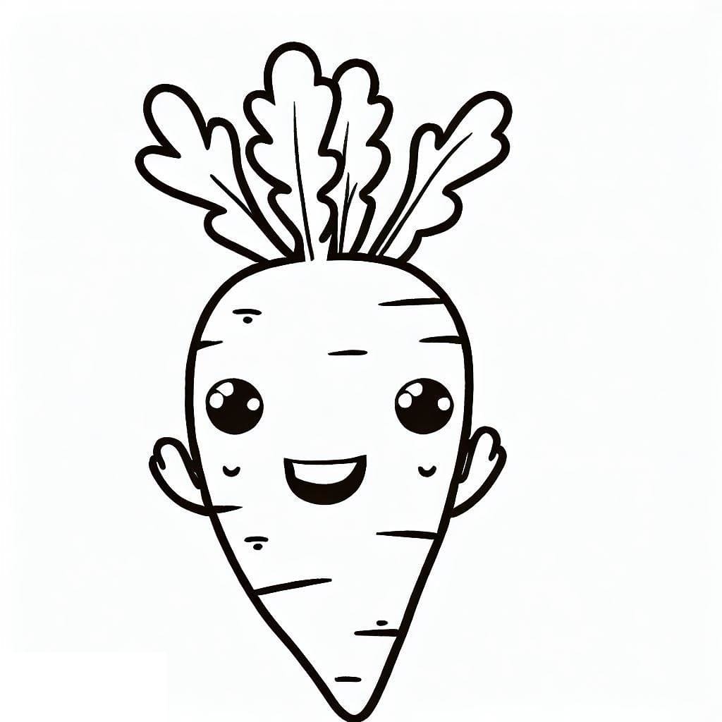 Adorable Carrot coloring page