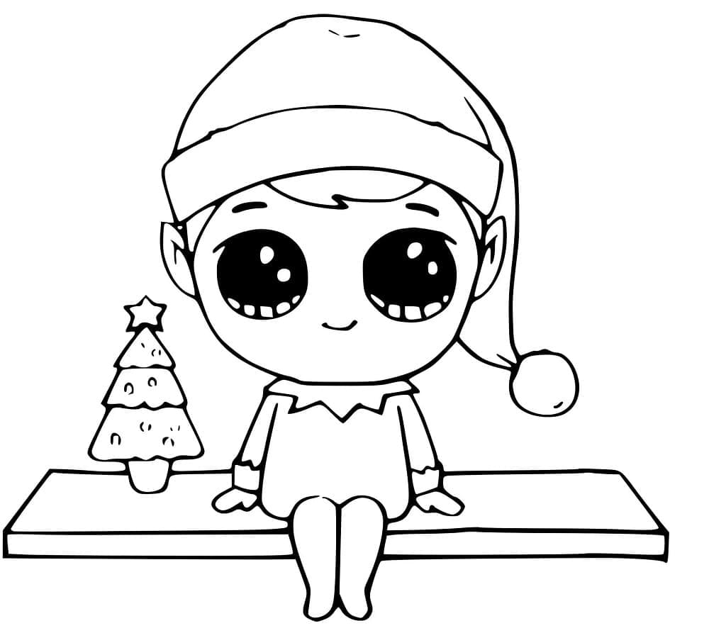 Adorable Elf on the Shelf coloring page - Download, Print or Color ...