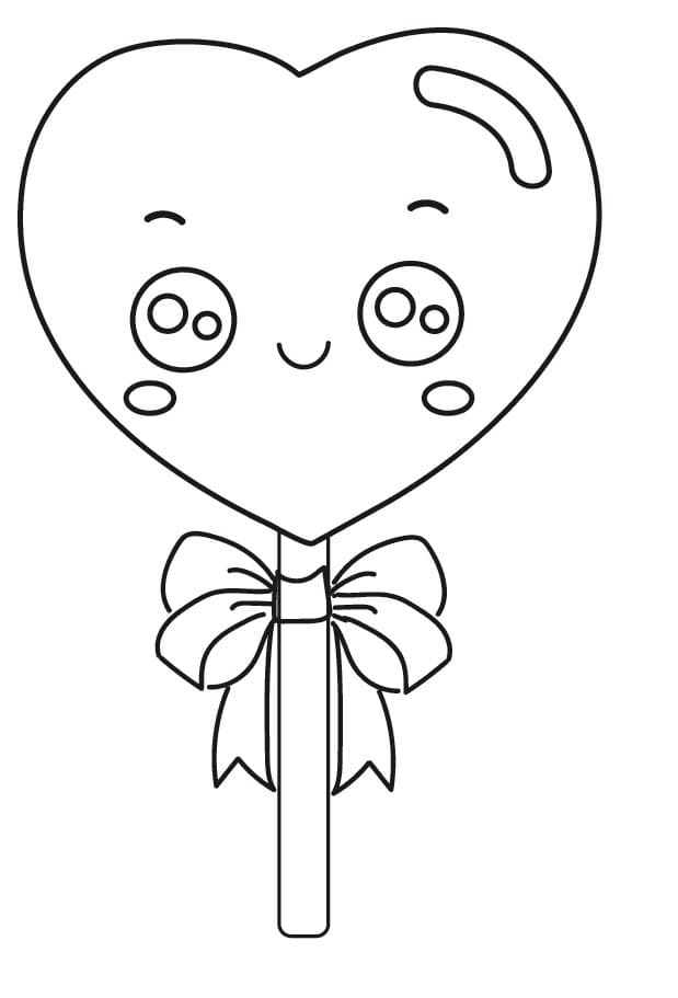 Adorable Lollipop coloring page