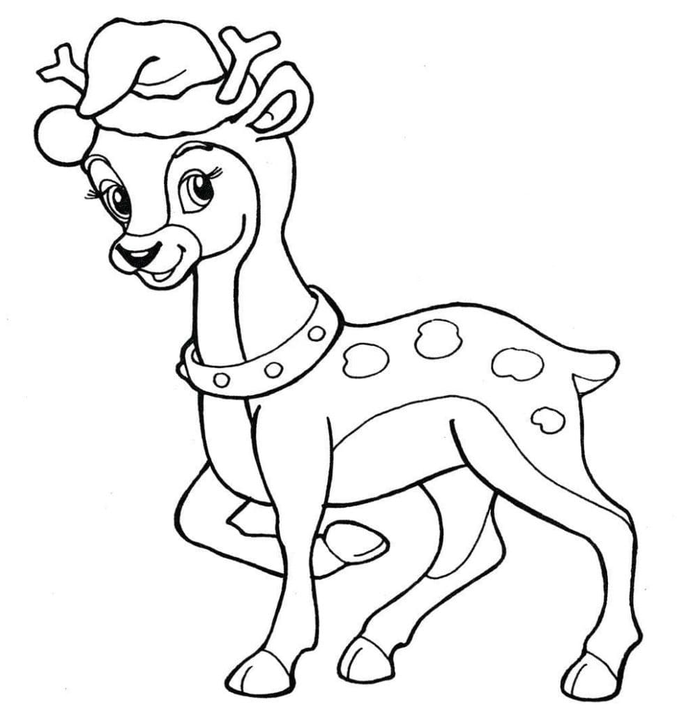 Adorable Reindeer coloring page