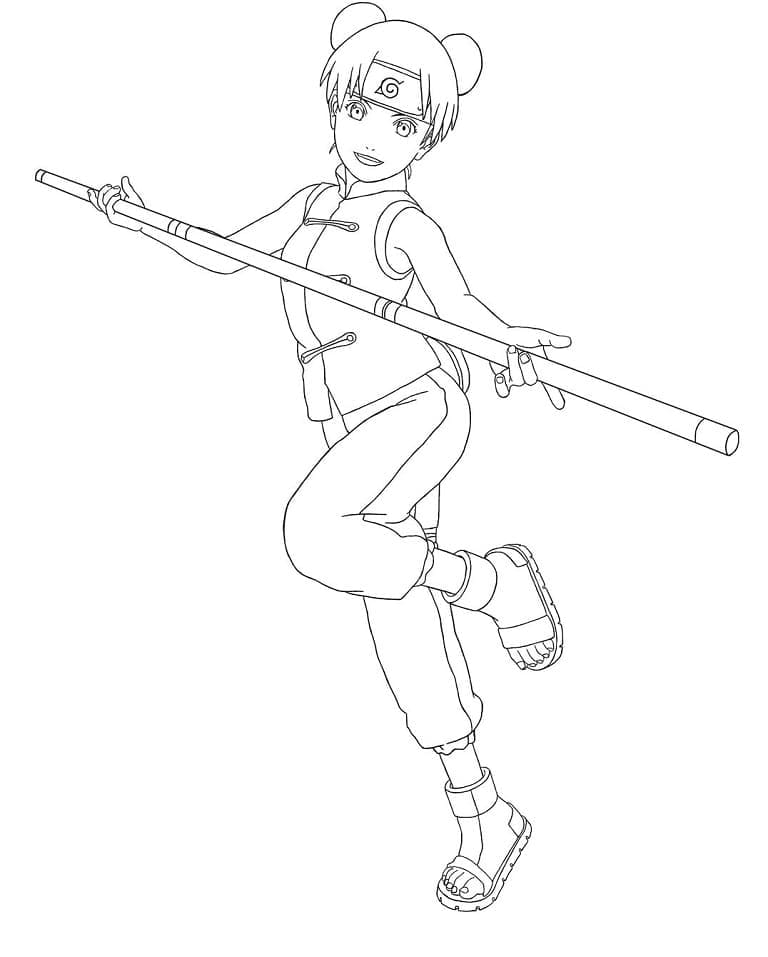 Adorable Tenten coloring page