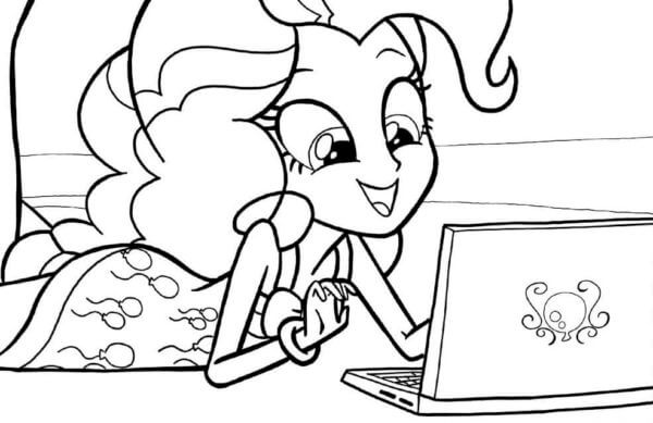 Advanced Girls Communicate On Social Media coloring page