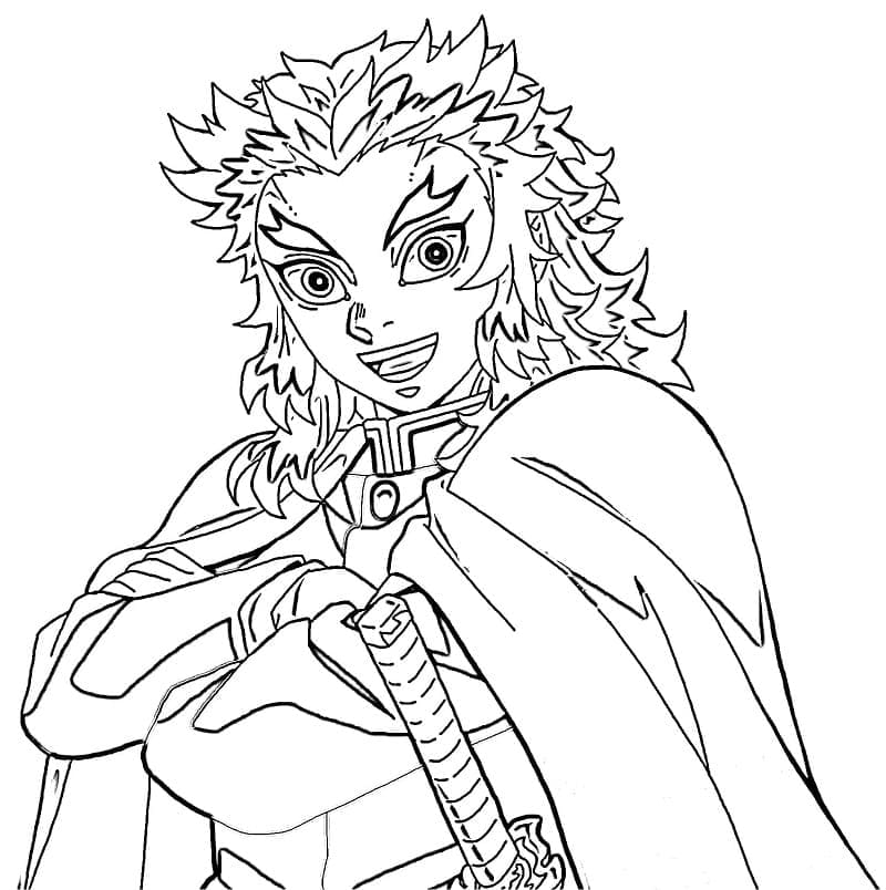 Amazing Rengoku Kyojuro coloring page