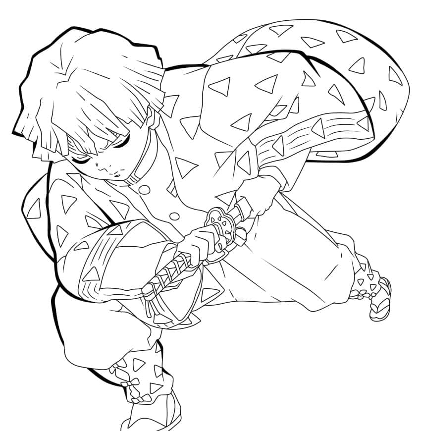 Agatsuma Zenitsu coloring pages