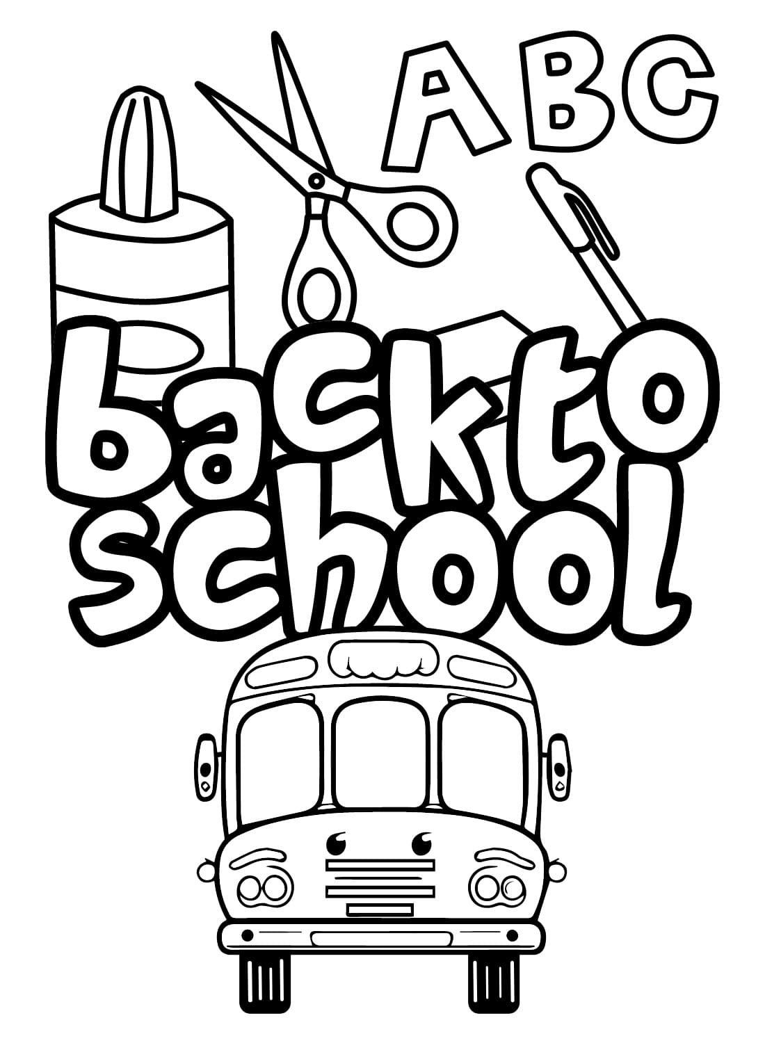 Back to School Free Image coloring page - Download, Print or Color ...