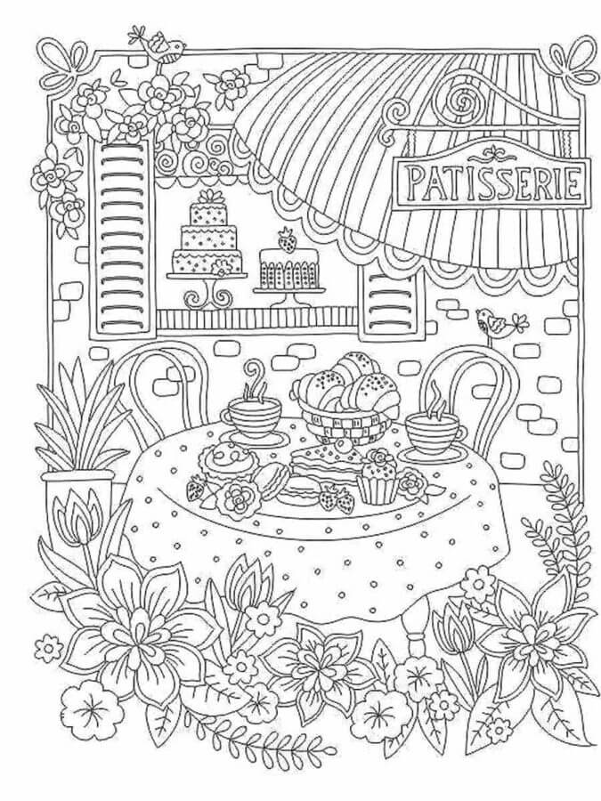 Bakery Relaxing coloring page