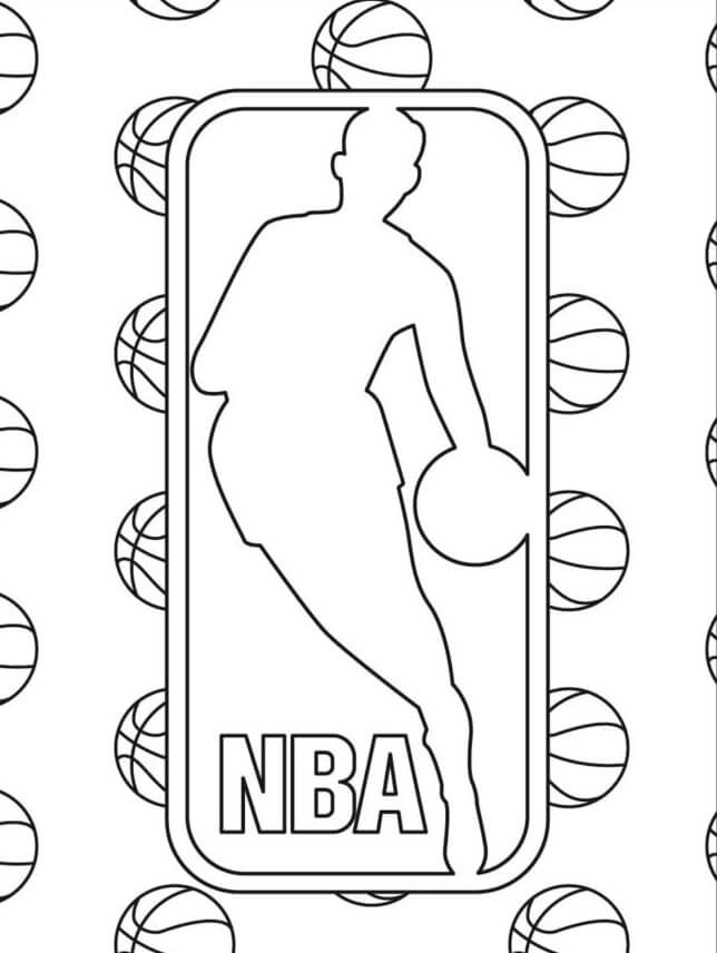 Basic NBA Logo coloring page - Download, Print or Color Online for Free