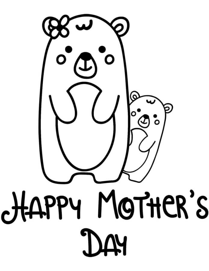 Bears Celebrate Mother’s Day coloring page